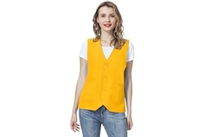 TopTie Chaleco de Trabajo Unisex, Chaleco para Actividad de Voluntariado, Uniforme de Supermercado, Chaleco Abotonado