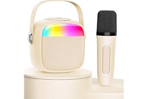 JYX Karaoke Professionale Completo, Altoparlante Karaoke Bluetooth Portatile con 2 Microfoni e Luci da Festa, supporta scheda SD/USB/AUX, ideale come Regalo di Compleanno e per Feste in Famiglia.