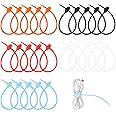 cobee 25 Pcs Colourful Silicone Zip Ties, Reusable Colourful Silicone Cable Tie, Releasable Zip Ties Cord Organizer, Bread Tie Bag Sealing Clips