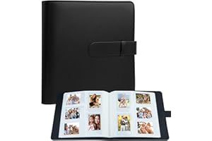 CREFOTU 360 Pockets Photo Album for Fujifilm Instax Mini LiPlay 12 11 90 70 9 8+ 8 7S Instant Camera/Mini Link SP-1 Printer, Polaroid Snap Touch PIC-300 Z2300 Mint Camera Printer (Black)