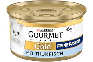 Gourmet Gold Feine Pastete Katzenfutter nass, mit Thunfisch, 12er Pack (12 x 85g)