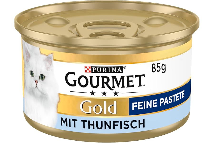 GOURMET Gold Feine Pastete, mit Thunfisch, 12 x 85g | Katzenfutter nass