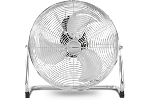 TROTEC Ventilateur de Sol TVM 18 | Puissance de 100 Watts | 3 Niveaux de Vitesse | Tête du Ventilateur inclinable à 100° | Diamètre des pales 45 cm