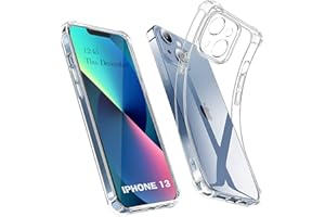 AURSTORE Funda para iPhone 13, Carcasa Protectora Antigolpes Transparente con Cojín Esquina Parachoques,[con Esquinas reforzadas], Suave TPU Silicona Caso Delgada Anti-Choques Case Compatible