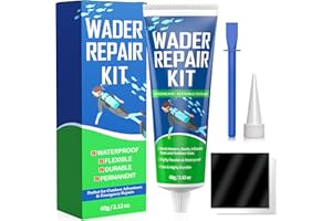 GLEAMGLEE Wader Repair Glue 60g – Flexible, Waterproof Wader Patch Kit for Fixing Rips, Tears & Holes in Boots, Waders, Wetsuits, PVC Inflatables & Outdoor Gear