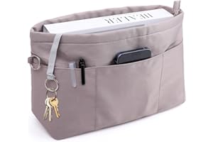 SEESUNO Bag Organiser for Longchamp, Multi-compartment 13 Pockets Large Bag Inserts Organiser for Women Handbag Tote Bag Divider (Gray, M)