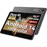 TUOHAITIME Tablet 10 Zoll, Android 14 Tablets, Octa-Core, 10GB RAM 64GB ROM 1TB Erweiterung, FHD Touchscreen, Tablet PC mit W