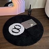 MZYZPPBD Biljartmat, 8 ballen, simulatie, rond, zacht, antislip, voor kinderkamer, zwart