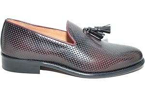 MALU SHOES Scarpe Uomo Mocassino microforato in Vera Pelle Abrasivato Lucido con Bon Bon Fondo Cuoio Made in Italy Comfort Man