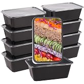 Reclua Yemek Hazırlama Kapları [10 Paket] 1 Kapaklı B&ouml;lme, Gıda Saklama Kapları, Bento Kutusu, BPA İ&ccedil;ermez, İstiflenebilir, M