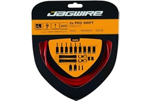 Jagwire - Kit de cambio universal 2X Pro | para bicicleta de carretera, MTN y grava | Compatible con SRAM y Shimano Shifter, cables de acero inoxidable pulido, 10 opciones de color