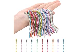 Molain 100 Stück Bunte Kugelkette, Kugelperlenkette, Edelstahl Perlen Rollenkette Mit Passenden Anschlüssen Kugelkette Für DIY-Schmuckherstellung Halsketten Armbänder Schlüsselanhänger(12cm)