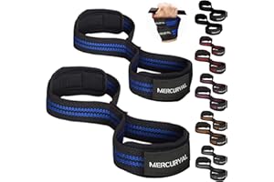 MERCURYAL Straps in 8 Gym per livello avanzato e professionale - Straps Powerlifting - Cinghie di presa in forma 8 da palestra e peso morto - Complemento per la palestra - Accessori da palestra.