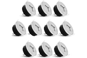 ‎LINOVUM linovum 10x Set runde LED Einbauspots Decke IP65 Schutz für Bad & Außen in Alu gebürstet inklusive LED Modul 5W neutralweiß