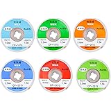 Winfred 6 Pieces Solder Sucker Desoldering Wick Kit for Soldering and Desoldering Work (1.0/1.5/2.0/2.5/3.0/3.5mm 1.5 m Lengt