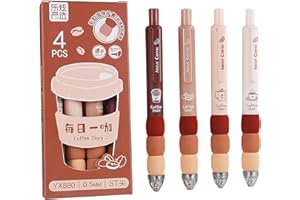 EUZUXU 4 Piezas Bolígrafos de Gel, Bolígrafos de Tinta de 0.5 mm, Bolígrafos de Escritura Suave de Punta Fina, Bolígrafos de Gama Alta para Tomar Notas de Diario