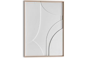 REINDERS Wandbild Terrace Artwork - Relief - 3D - Abstrakt - Minimalistisch - Reliefbild Holz,Pflaster 50 x 70 cm Weiß Wohnzimmer Abstrakt