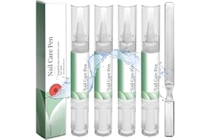 BYHSOEP 4 Pezzi Nail Care Pen, con Lima Unghie, Penna per la Cura Delle Unghie, Riche en Amandes Douces, Graines de Jojoba, Noix de Coco, Olives et Autres Ingrédients