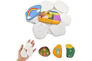 BCENG 12 Stück Flache Steine zum Bemalen 3-8cm Dekosteine Kieselsteine Weiß Glatte Kieselsteine zum Bemalen Dekosteine Naturstein Naturstein Dekosteine für Bunte Malerei & Dekoration