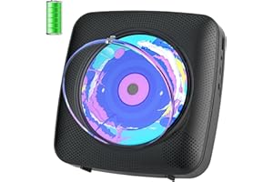 Lettore CD Portatile hifi: Kegaudio Lettore CD Bluetooth con Altoparlante Lettore musica da tavolo a parete con supporto Riproduzione USB/AUX Presa per cuffie Nero