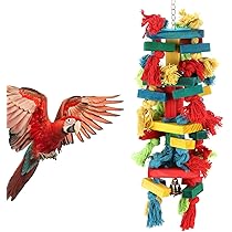 DAEDALUS Kauspielzeug Für Papageien - Buntes Holz-Spielzeug, 34 Cm, Für Käfig-Dekor & Beschäftigung