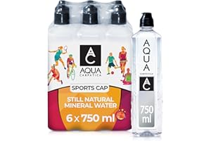 AQUA Carpatica Sports Cap 750ml x 6 - Pure Natural Still Mineral Water for Active Hydration, Virtually Nitrate-Free, Low Sodium, Naturally Alkaline, Enhanced Natural Electrolytes for Peak Performance
