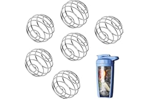 Roontin 6 bolas cocteleras de acero inoxidable para proteínas y bebidas de fitness, ideal para deportes y fitness, bolas de proteínas