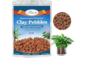 Riare Organic Expanded Clay Pebbles for Plants Natural Leca Balls Lightweight Hydroponic Clay Pebbles Aggregate(5L)