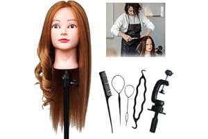 FGXY Vera Testa Di Styling Per Capelli, Set Di Tessitura Accessori Per Capelli, Set Speciale Di Bellezza e Formazione Per Capelli, Adatto Per Parrucchieri Junior (Oro)