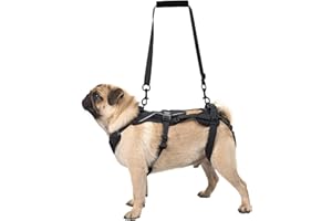 OneTigris Szelki dla psa, Hopper Małe Wspomagające Szelki Regulowane Szelki Podnoszące z 2 Uchwytami do Wsparcia i Rehabilitacji Odpowiednie dla Małego Psa Czarne S