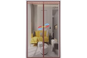 LRHRHR Zanzariera Magnetica per Porte, Autoadesivo Rete Anti Zanzare A Mani Libere Auto Chiusura, Facile Montaggio, per Soggiorno Patio Balcone-Brown|| 135x235cm(53x92inch)