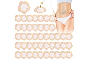 VETOLAKA 100 stycken Castor Oil Patches: 8 cm × 8 cm ricinolja förpackning navel, engångs-självsjälvhäftande plåster, navelpl