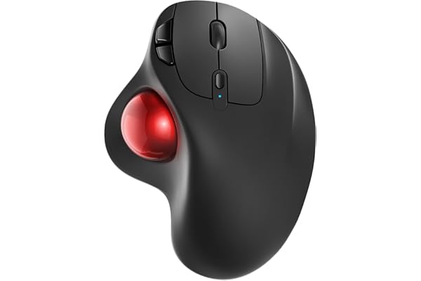 Nulea M501 Souris Trackball sans Fil, Souris Ergonomique Rechargeable, Suivi précis et Fluide, Connexion à 3 appareils (Bluetooth ou 2.4G), Compatible pour PC, Ordinateur Portable, Mac, Windows.