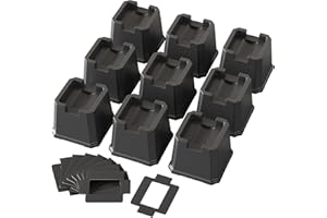 Lutown-Teen Bed Risers 3 inch Heavy Duty Set of 9 Pack Furniture Risers for Wheels of Sofas, Chair Risers Sofa Risers Table Risers, Black