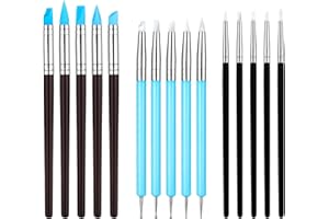 STYQUENZER 15PCS Silicone Clay Sculpting Tool, Modeling Dotting Tool, Silicone Sculpting Tools for DIY Art, Pottery, Nails, Painting
