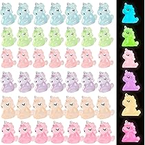 40 Stück Mini Einhorn Figuren - Leuchtende Kunstharz Figuren Für Deko & DIY
