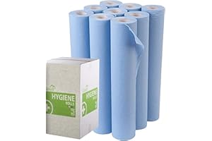 FULCARE Premium Quality 2-Ply Hygiene Roll 20 Inch Blue Couch Roll for Chiropractor, Osteopath, Massage or Salon Tables/Chairs 9 Rolls of 40m