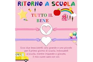 VU100 2 pezzi di ritorno a scuola regalo madre figlia figlio braccialetto set cuore/stella a forma di braccialetti Charm desiderio regalo gioielli adatto per le ragazze ragazzi