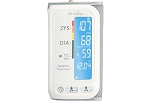 TERRAILLON – TENSIO SMART, Tensiomètre Bras Connecté, Bluetooth, Tension Artérielle, Rythme Cardiaque, Indicateurs couleur, 2 profils, 60 Mémoires, Dim. brassard 22-32cm, Blanc
