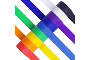 YISUMEI Rainbow Masking Tape, Pressure Sensitive Tape Textured Paper for Crafts, Office, and Home, 9 Rolls of 2cm x 13m Masking Tape, Coloured Teacher Tapes for Art Lab Labeling