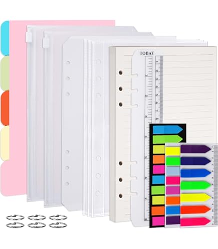 A5 Paper 6 Hole Blank Refill Paper DIN A5 Refill Inserts 100gsm Blank Paper Loose Leaf 100 Sheets / 200 Pages For A5 6 Ring Binder Refillable Notebook Diary Sketchbook Organiser - View #3