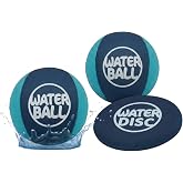 Set of 2 Water Bouncing Balls with Disc Jumping Set of 2 Blue Dark Blue Pool Toy for Beach Lake Water Games Outdoor Summer Re