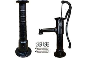 BRUNNENANDI Schlichte Schwengelpumpe mit Pumpenständer - Diese Gartenpumpe Brunnenpumpe Handpumpe ist der Blickfang in ihrem Garten und fördert Wasser aus Zisterne oder Regenwassertank