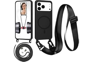 Beajew Handykette für iPhone 17 Pro Hülle mit Band [Kompatibel mit Magsafe] Flüssig Silikon Necklace Handyhülle Magnetische Schutzhülle zum Umhängen Kordel für iPhone 17 Pro, Schwarz