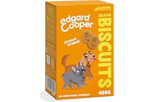 EDGARD COOPER Edgard & Cooper Snack per cani, Bravo Biscotti, (Banana, 1 x 400g Bag), Snack con cereali di origine vegetale, a base di frutta, perfetti per l'allenamento, 7 x 400g
