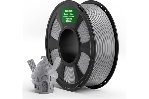 DEEPLEE Filament PETG Pro Gris 1kg Haute Résistance aux Chocs de 1.75 mm avec Précision de +/- 0,02 mm 1 Bobine pour Imprimantes 3D FDM