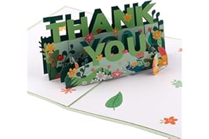 lasuroa Carte Remerciement 3D, Pop-Up avec Enveloppe et Note Vierge pour Garçons Filles Hommes Femmes Mamans Papas Enseignants pour Exprimer Leur Gratitude