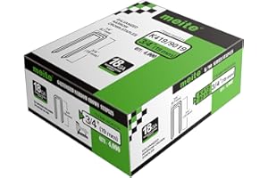 meite Grapas de corona estrecha de calibre 18 de 1/4 pulgadas, grapas galvanizadas resistentes de 3/4 pulgadas de longitud para pistolas eléctricas o neumáticas de corona estrecha (4,000 piezas)