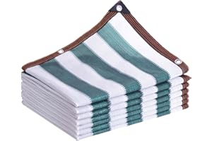 SSFMSF Shade Netting 85%-95% Shading rate Sunblock Shade Cloth With Including Edge With Grommets Suitable For Greenhouse Balcony Garden Flower Plant Wind. (Green/White 12-Pin / 1m * 2m / 3.4ft * 6.6ft)