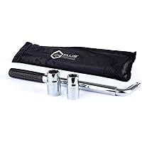 Ellis Excellence Travel Emergency Breakdown Multifitment (17mm, 19mm, 21mm & 23mm) Extending Telescopic Wheel Brace Wrench Including Long Lasting Protective Case (No Box